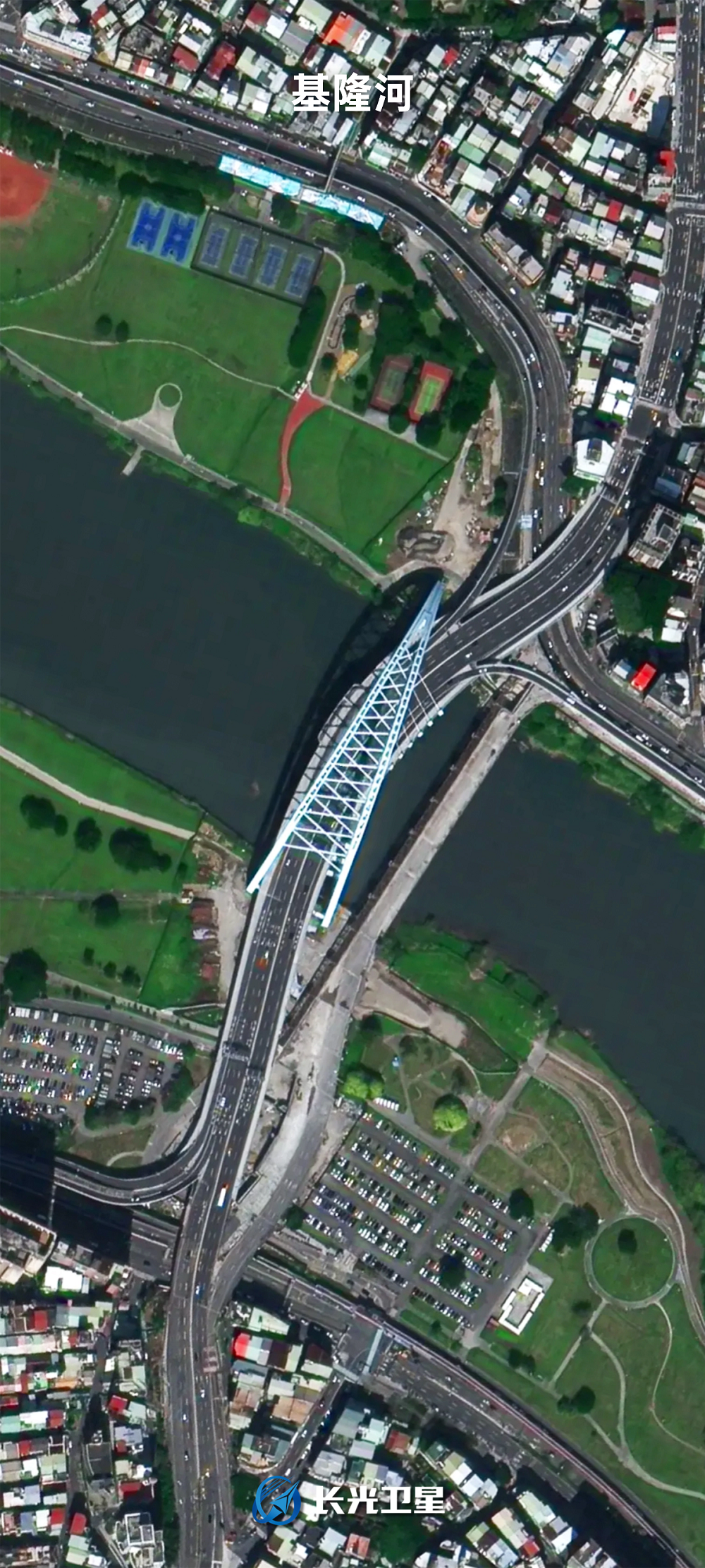 A satellite image of the Keelung River in China's Taiwan region, captured by Jilin-1. /Chang Guang Satellite Technology