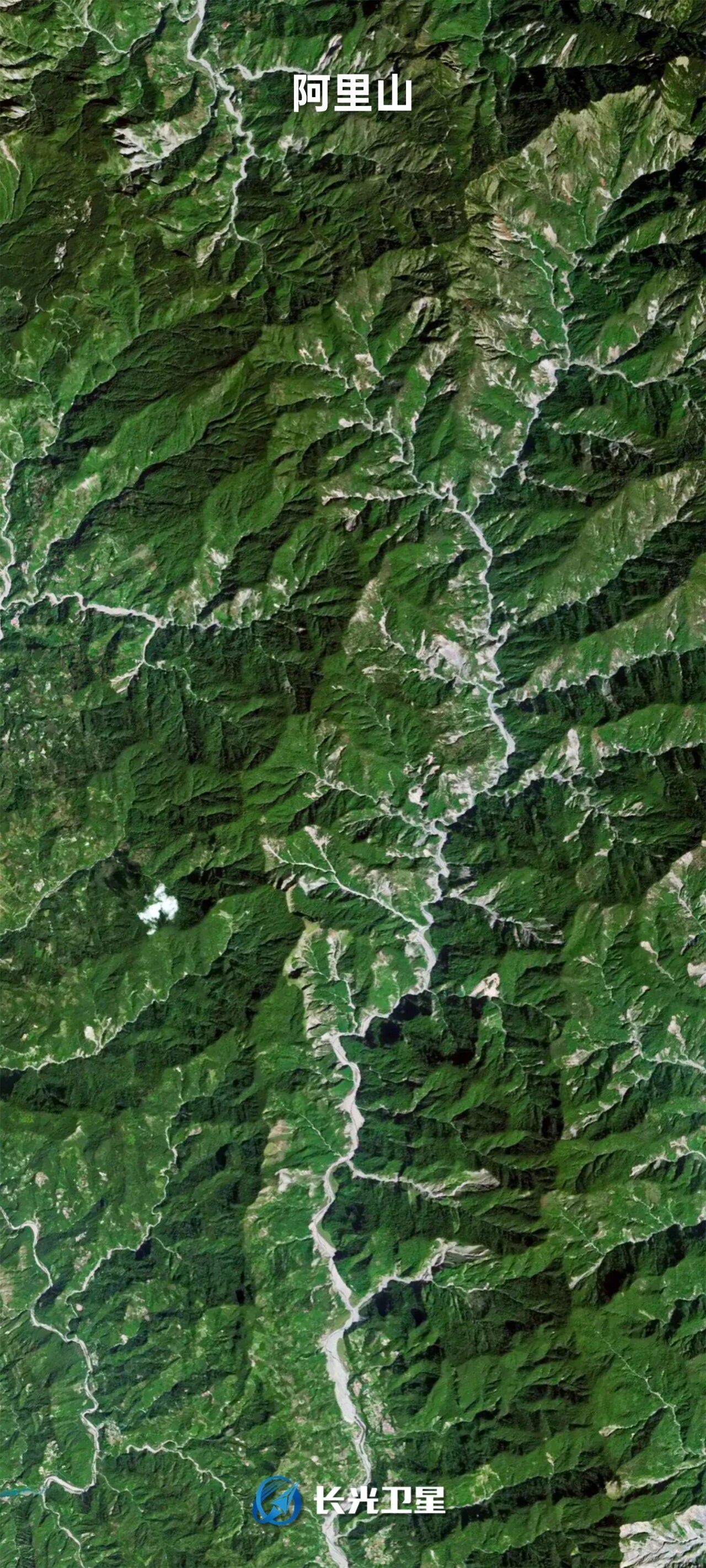 A satellite image of Alishan Mountain in China's Taiwan region, captured by Jilin-1. /Chang Guang Satellite Technology