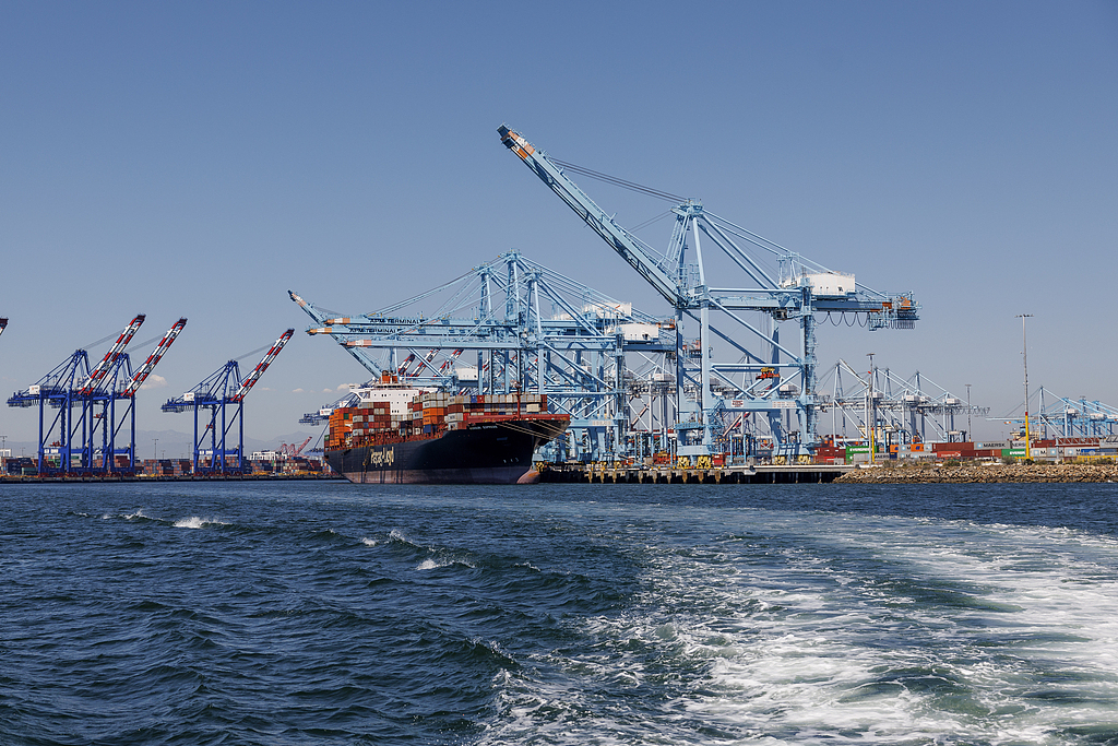 Affected by the tariff policy, there was a shortage of containers at the Los Angeles Port, California, US, May 9, 2025. /VCG