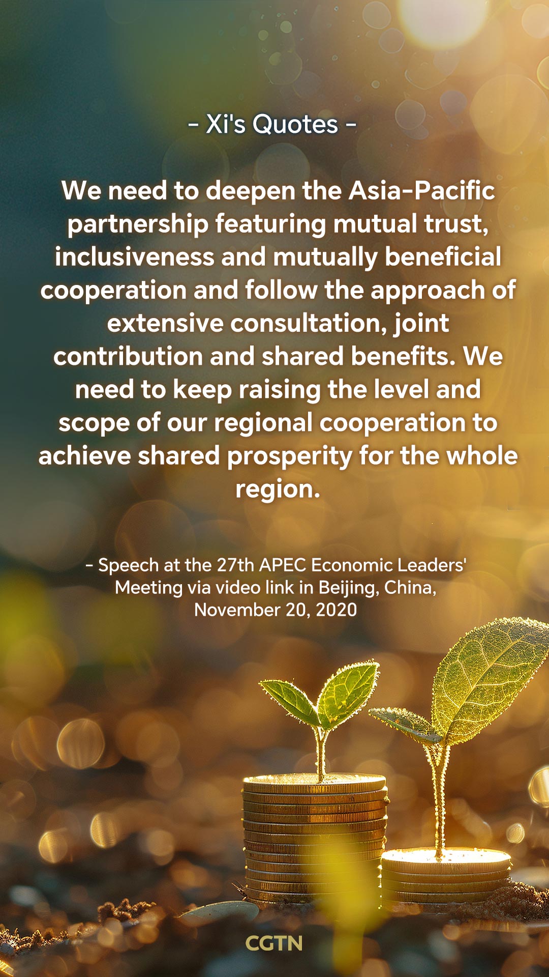 President Xi Jinping's key quotes on advancing Asia-Pacific cooperation