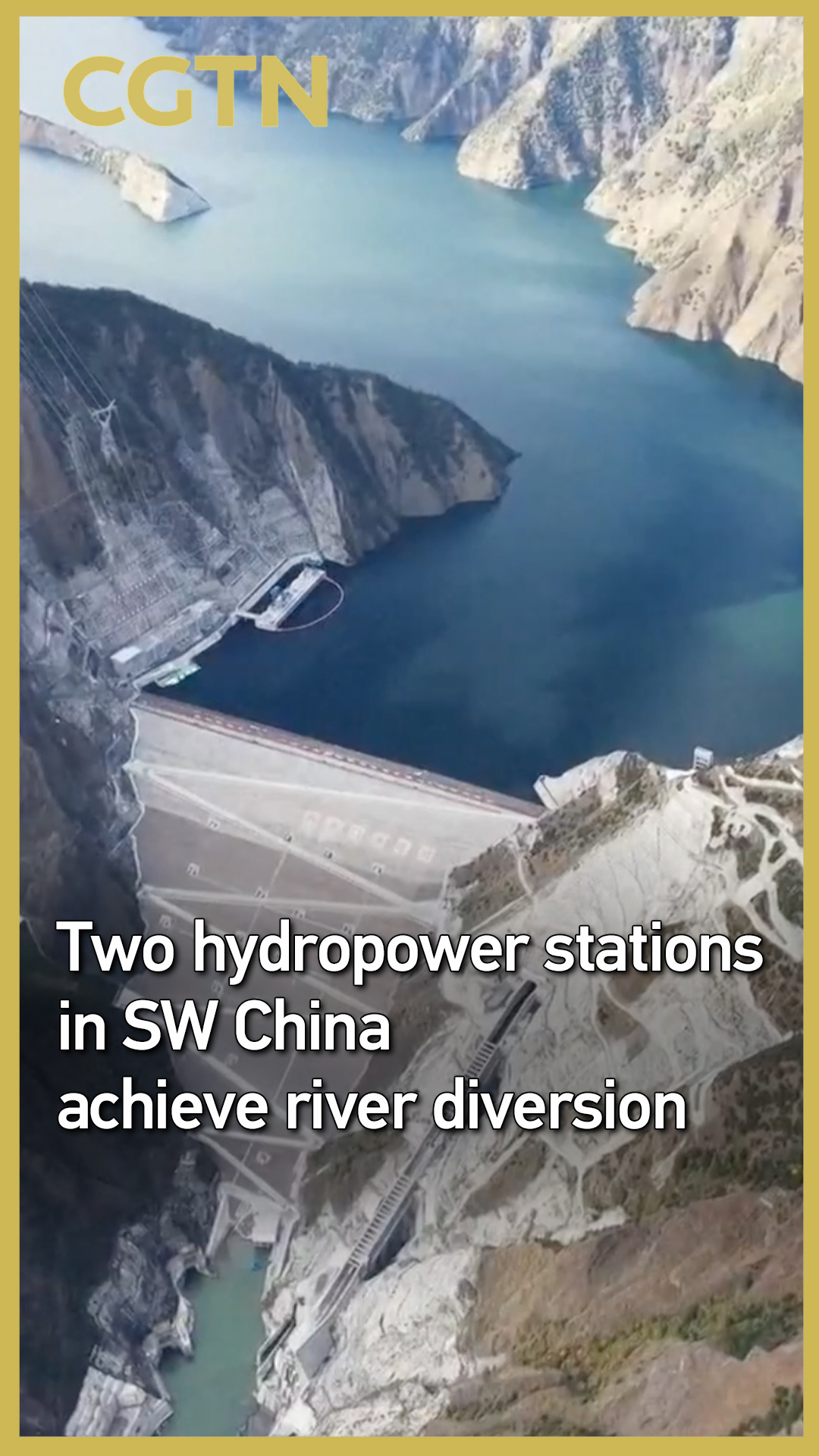 Two hydropower stations in SW China achieve river diversion