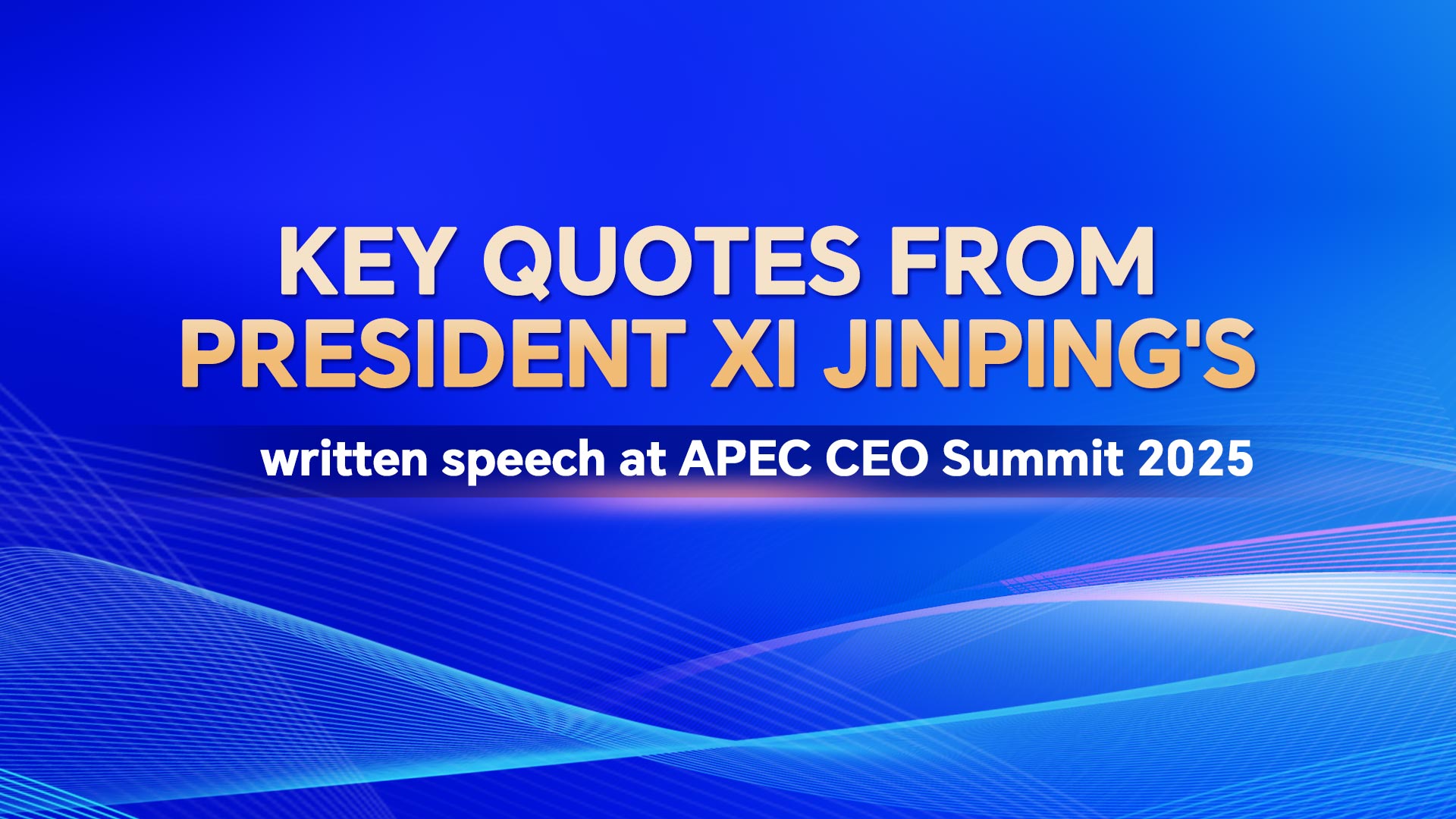 Key quotes from President Xi's written speech at APEC CEO Summit 2025
