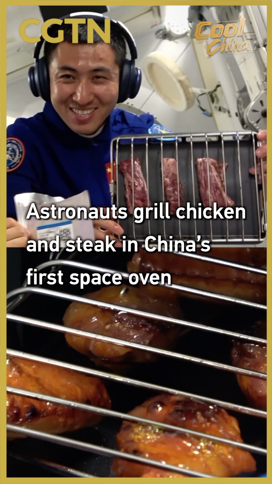 Astronauts grill chicken and steak in China's first space oven