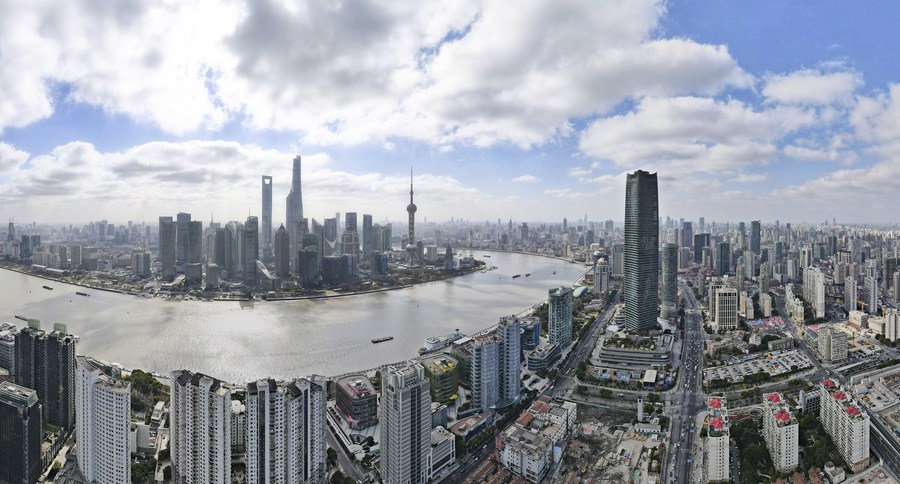 The view of Lujiazui area in the China (Shanghai) Pilot Free Trade Zone in east China's Shanghai, January 10, 2023. /Xinhua