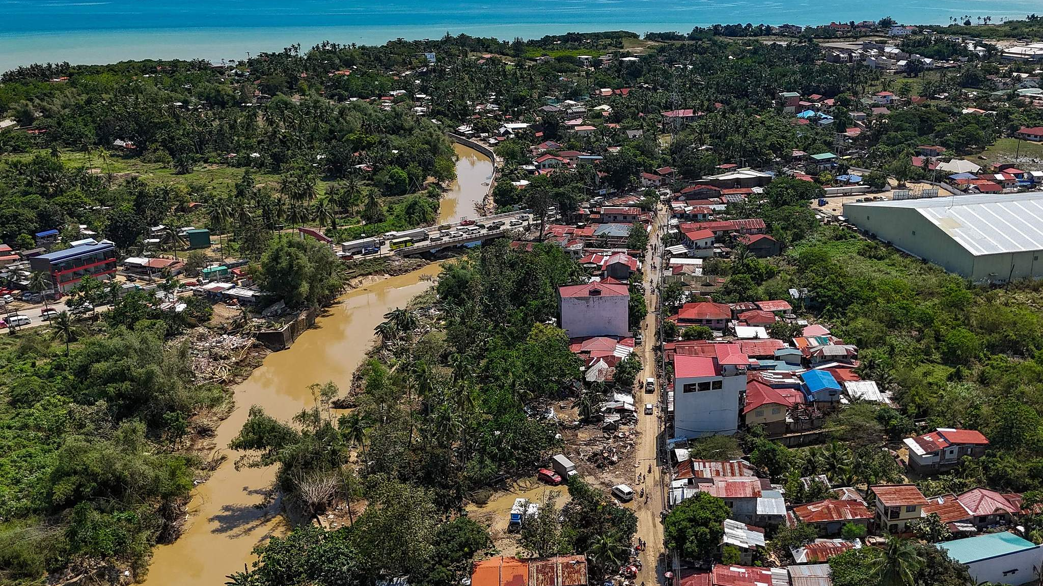 An aerial view of Liloan, Cebu, shows the aftermath of Typhoon Kalmaegi, November 6, 2025. /VCG