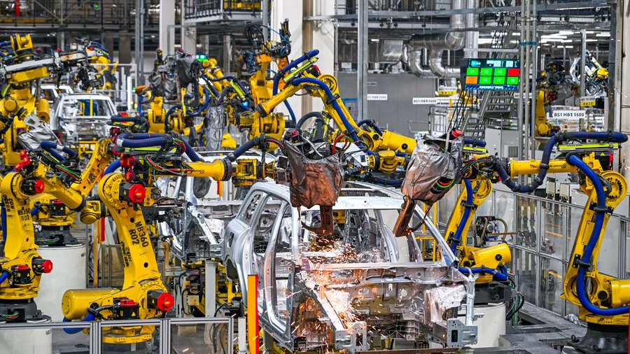 A drone photo shows the automated production at the Seres Super Factory in Liangjiang New Area, southwest China's Chongqing, September 19, 2025. /Xinhua