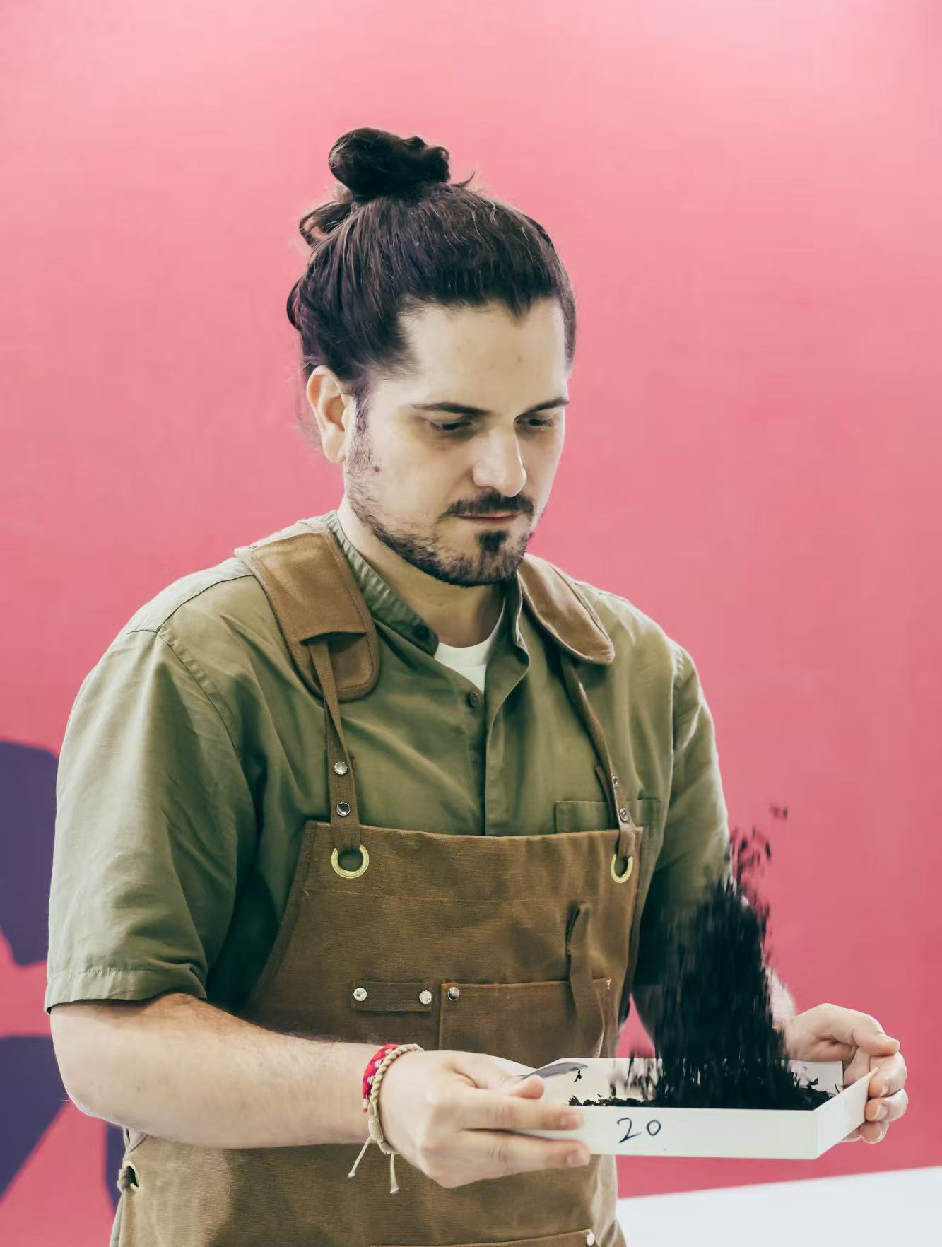 Tea lover and Spanish entrepreneur Morente Pérez Jose Antonio joined a tribute tea tasting carnival on Friday, November 7, 2025 at an ongoing tea expo in Beijing. /Photo provided to CGTN