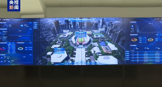 The system dashboard of the energy-carbon management platform in the Tianhe Sports Center. /CMG