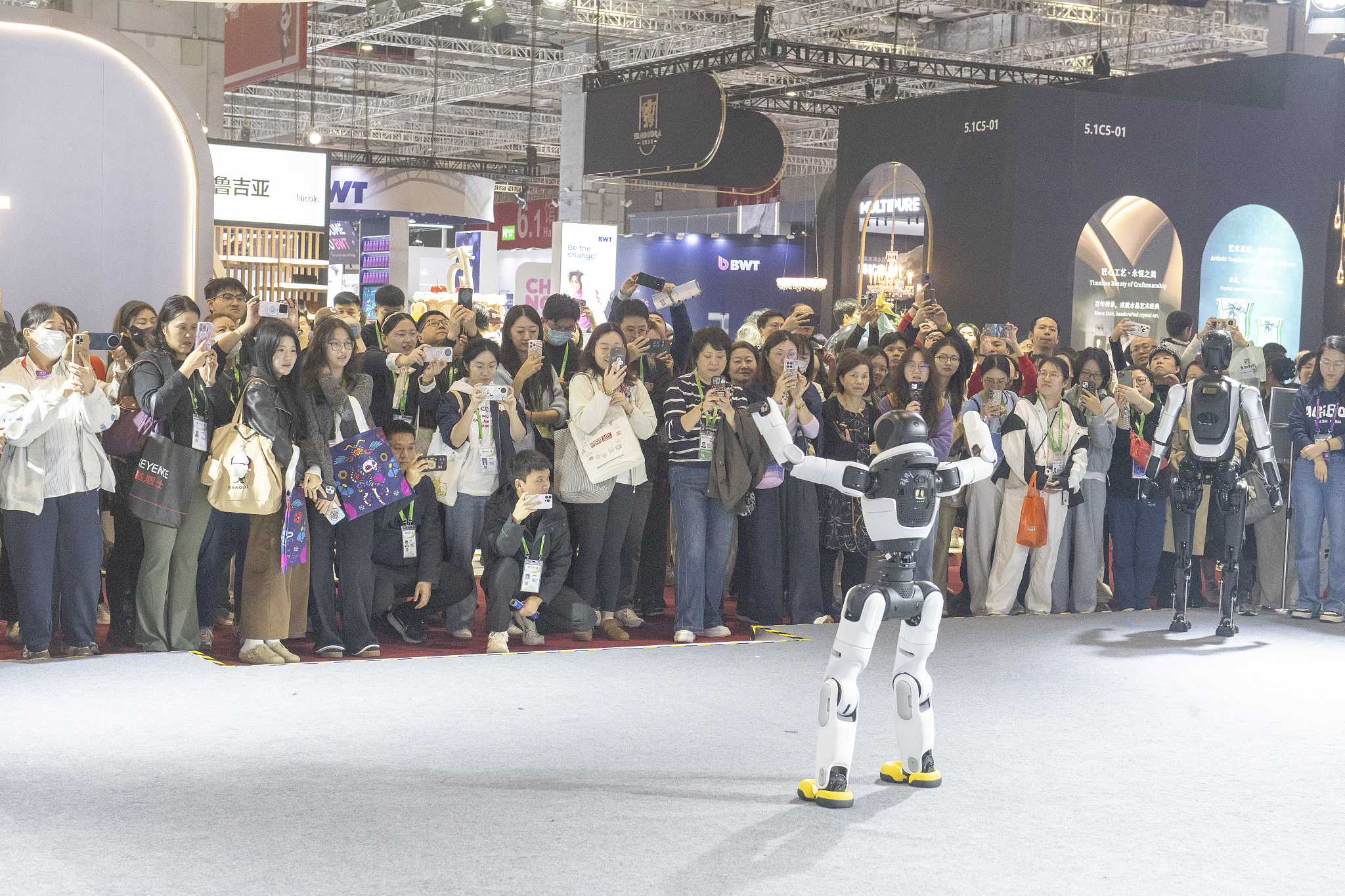 The audience watches the robot performance, CIIE, Shanghai, China, November 8, 2025. /VCG