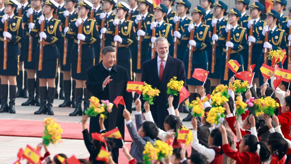 President Xi holds welcome ceremony for Spanish king