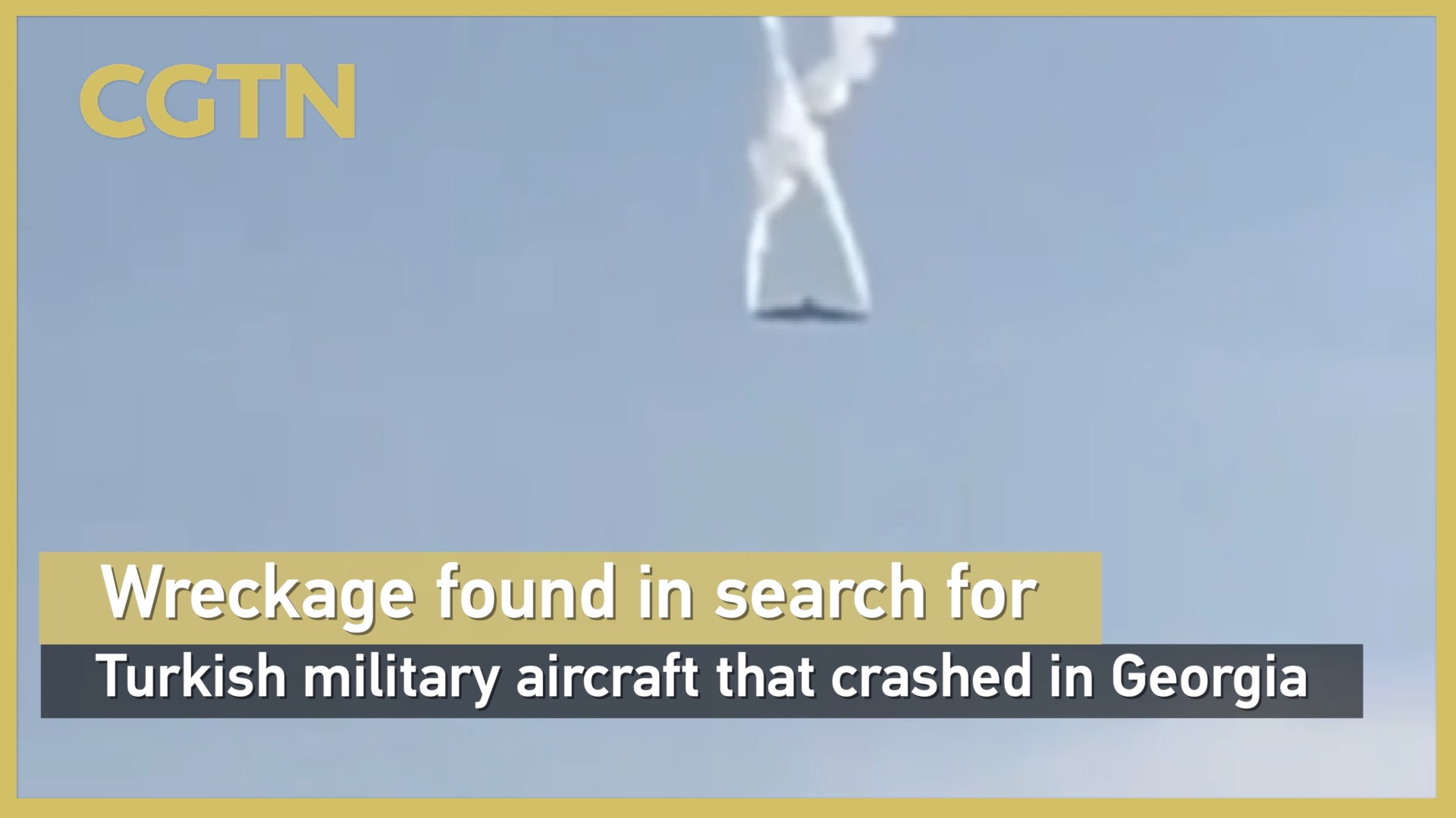 The wreckage of the crashed Turkish military aircraft found