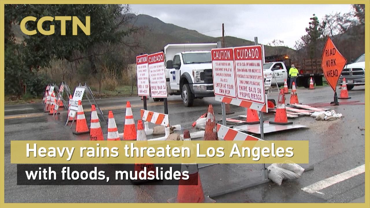Heavy rains threaten Los Angeles with floods, mudslides - CGTN