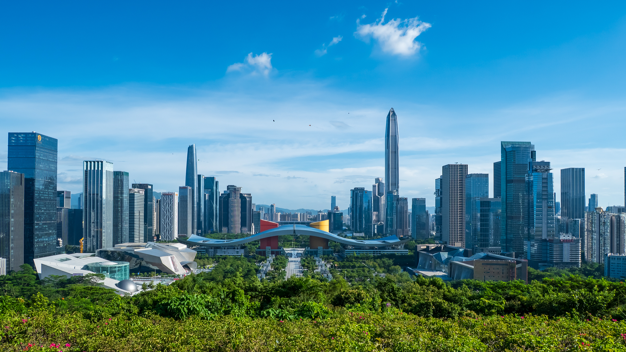 Live: Admiring Shenzhen's skyline from Lianhua Hill