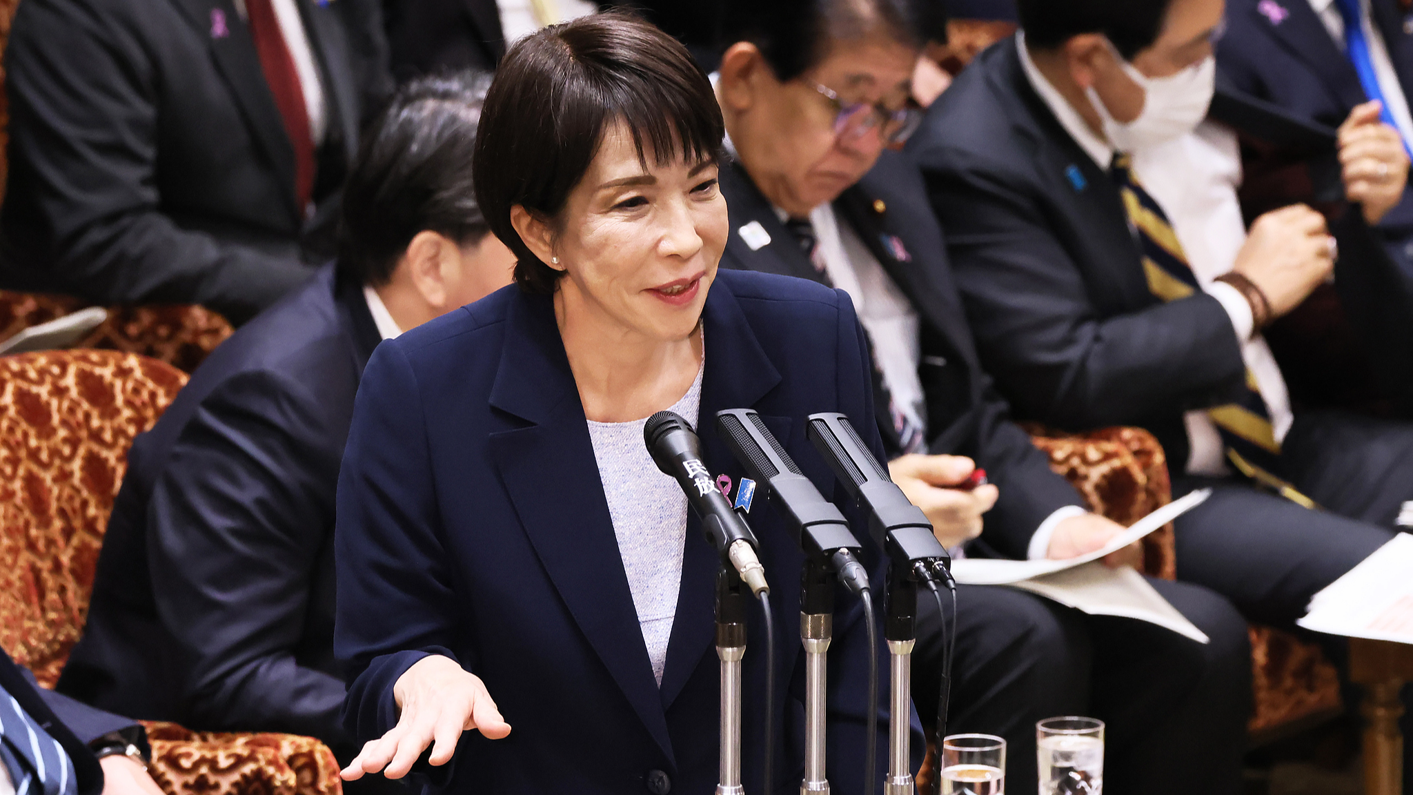 Japanese Prime Minister Sanae Takaichi attends the House of Councilors Budget Committee in Tokyo, Japan, November 14, 2025. /CFP 