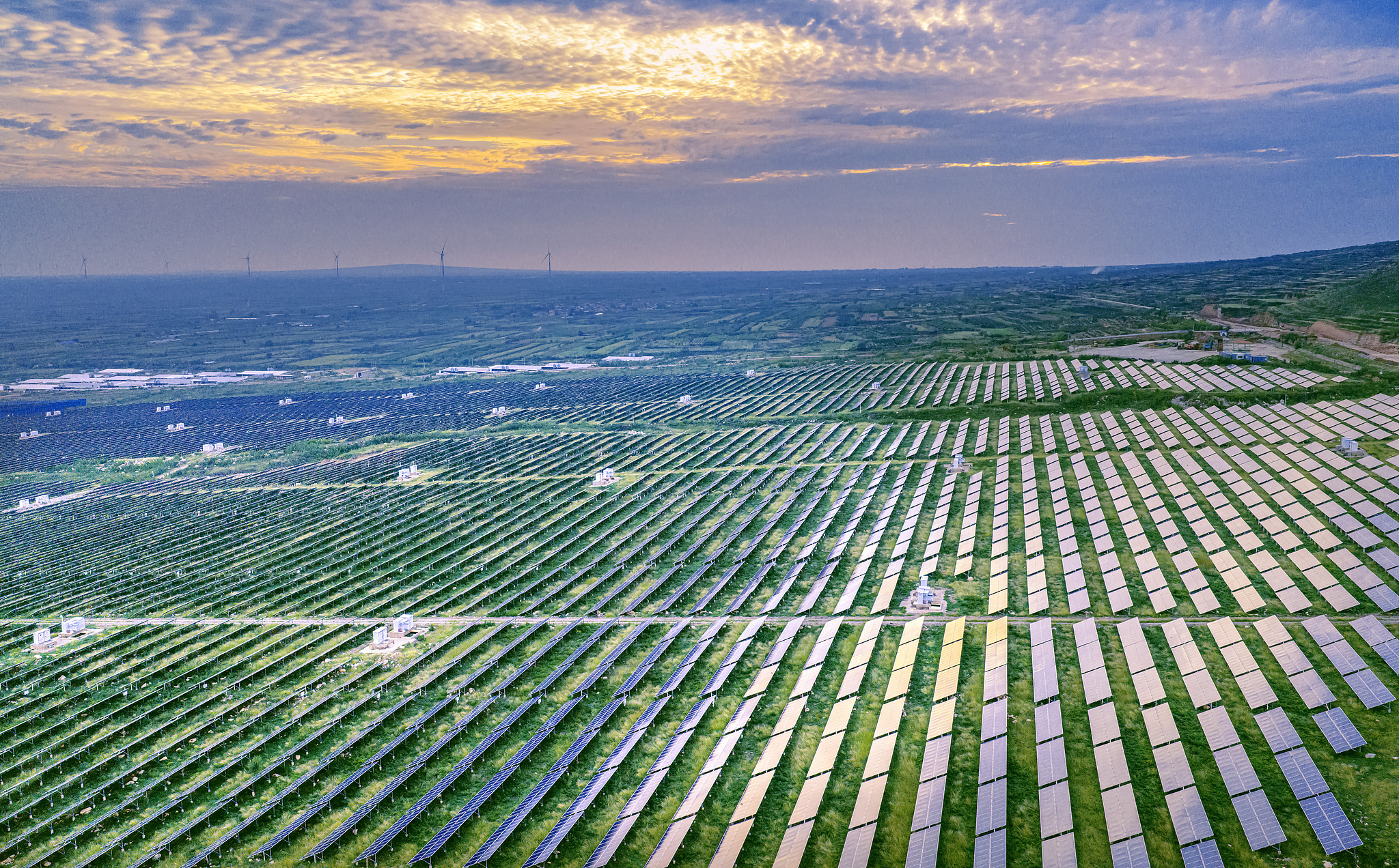 Hillsides covered with solar panels in Yuncheng, Shanxi Province, China, September 20, 2025. /VCG