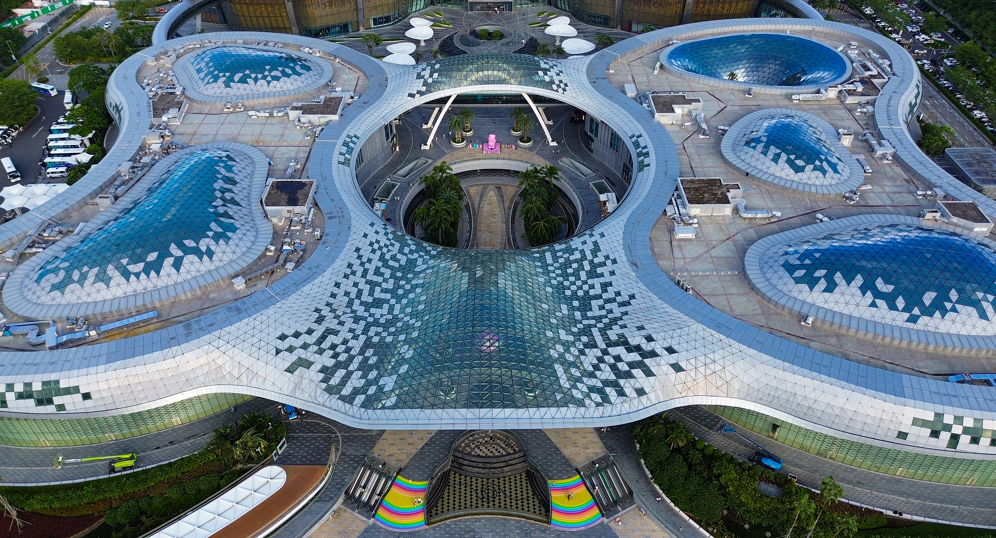 An aerial view of the tourist area of the Sanya International Duty-Free City in Hainan, September 13, 2025. /VCG