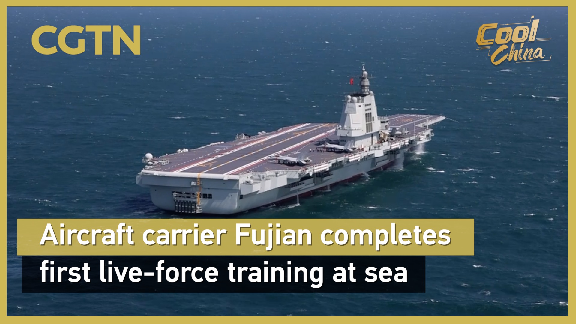 Aircraft carrier Fujian completes first live-force training at sea