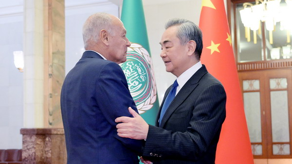 Chinese FM Wang Yi meets with Arab League chief Ahmed Aboul-Gheit