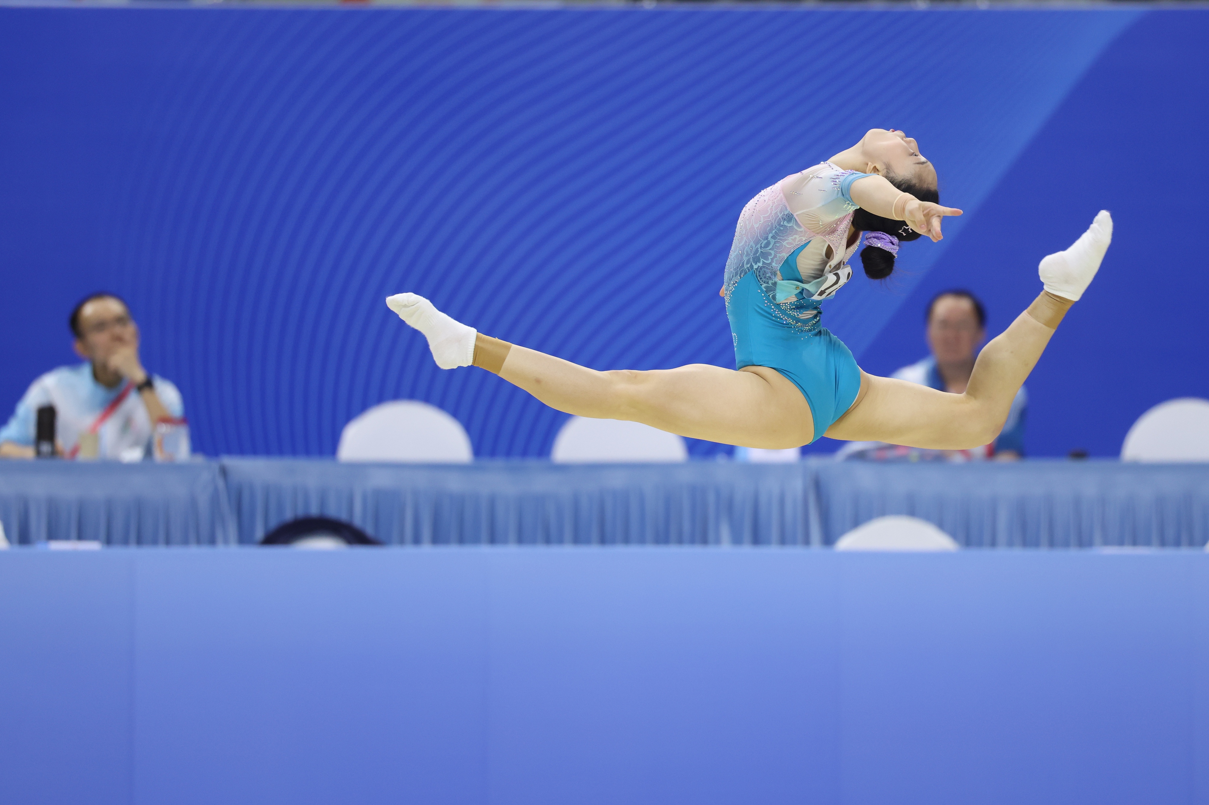 Zhao Jiayi Wins Women's Floor Exercise at 15th National Games in Guangdong, China, November 17, 2025. /VCG