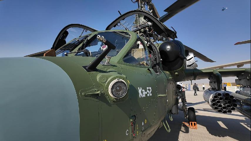 Ka-52 is on display at Dubai Airshow 2025. /CMG