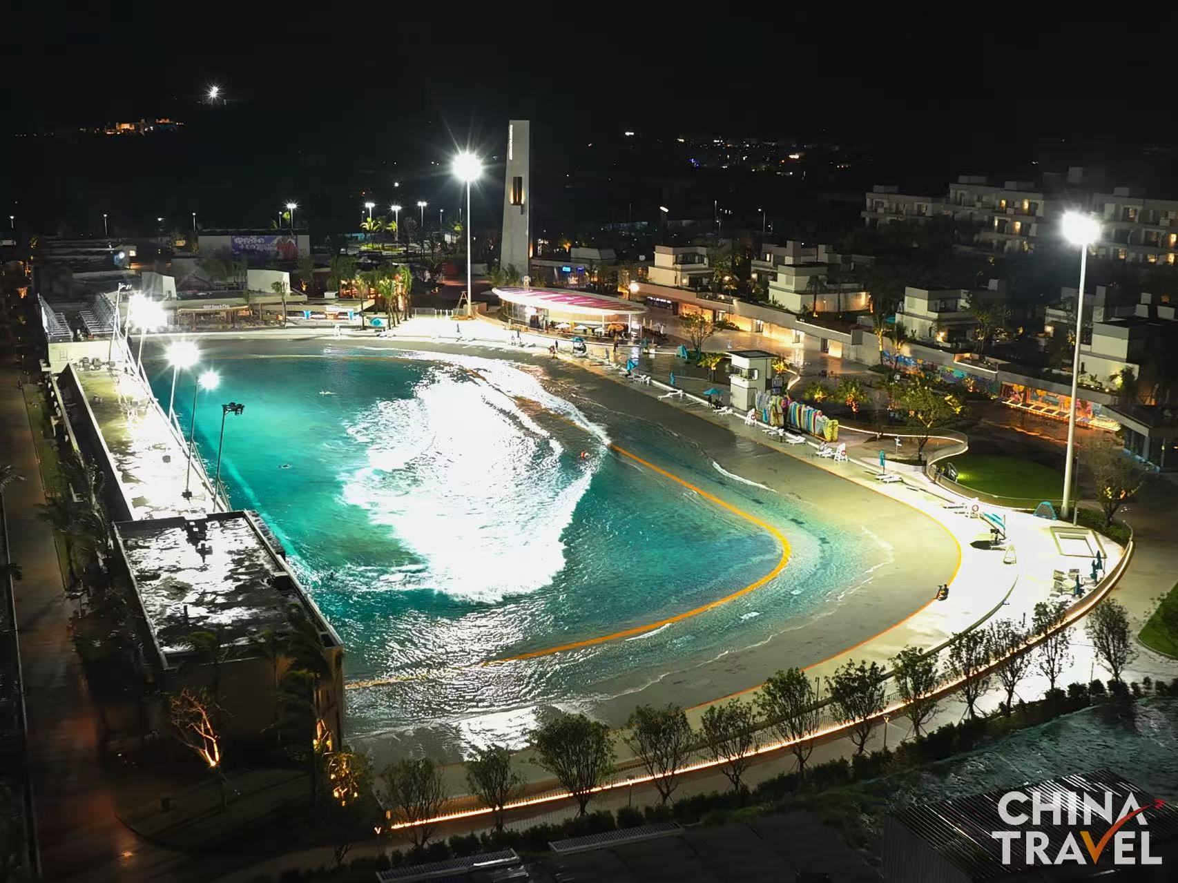 An artificial wave pool is seen in Wanning, Hainan Province. /CGTN