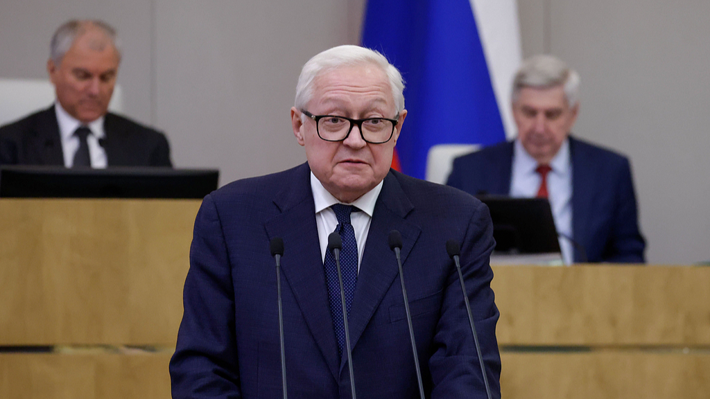 Russian Deputy Foreign Minister Sergei Ryabkov speaks to deputies during a session at the State Duma, the lower house of the Russian parliament, in Moscow, Russia, October 21, 2025. /VCG