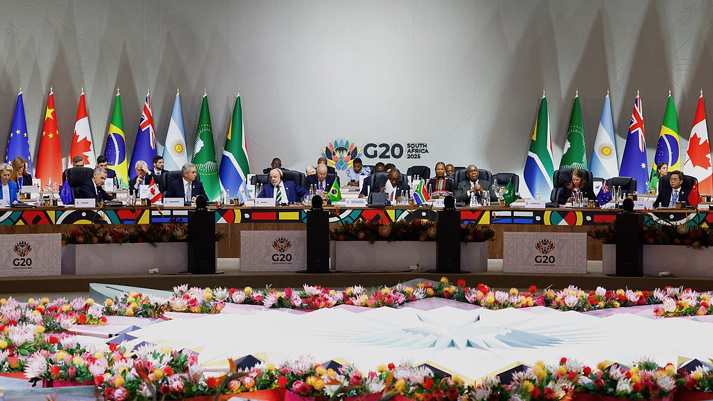 World leaders attend a plenary session on the opening day of the G20 Summit in Johannesburg, South Africa, on November 22, 2025. /VCG