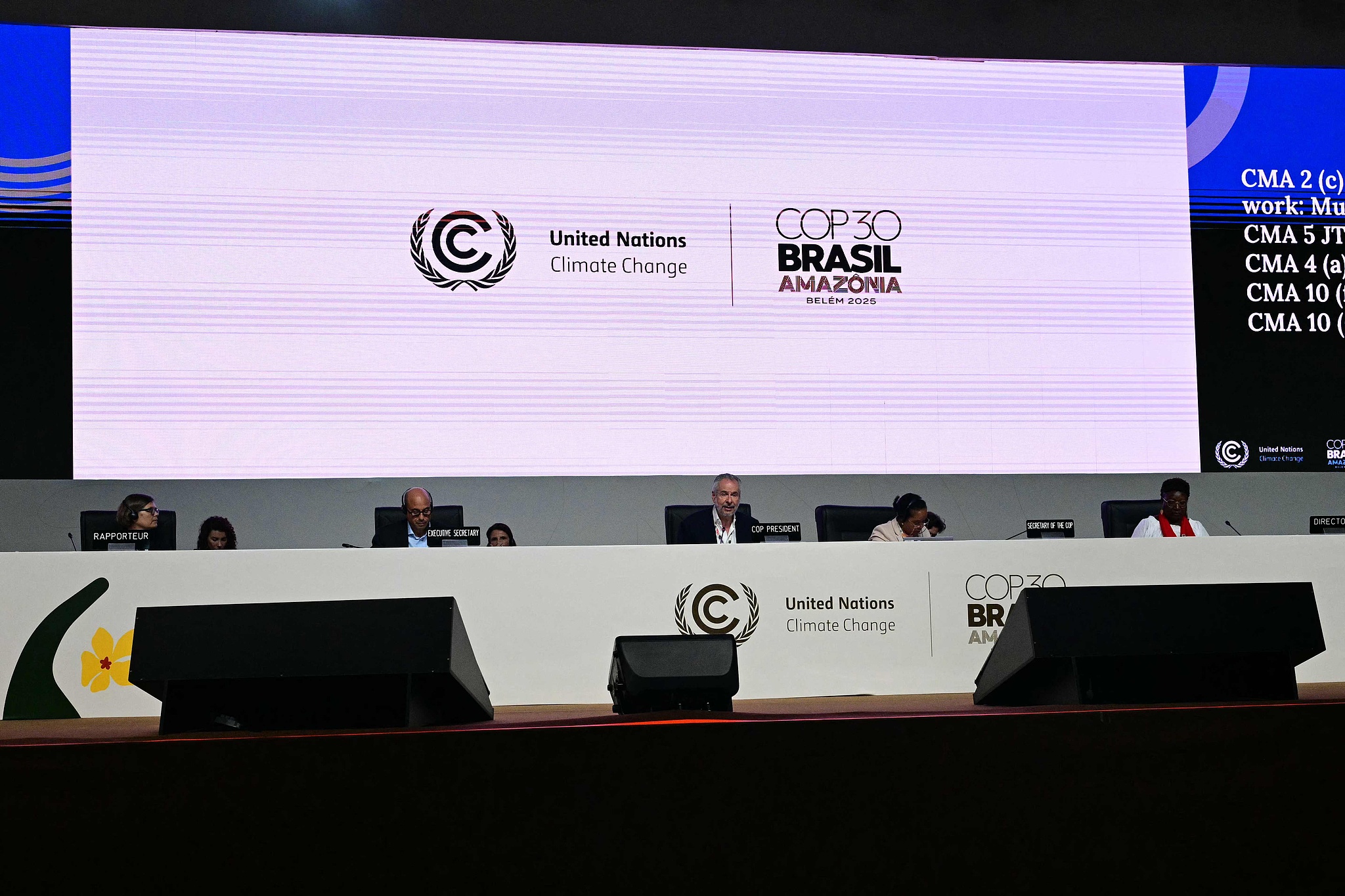 COP30 President Andre Correa do Lago (C) speaks during the plenary session at the COP30 UN Climate Change Conference in Belem, Para state, Brazil, November 22, 2025. /VCG