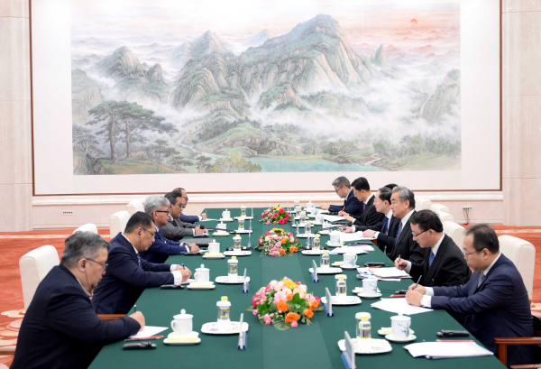 Wang Yi (R), a member of the Political Bureau of the Communist Party of China Central Committee and director of the Office of the Central Commission for Foreign Affairs, holds talks with Raja Dato' Nushirwan bin Zainal Abidin, director-general of Malaysia's National Security Council, in Beijing, China, November 25, 2025. /Chinese Foreign Ministry