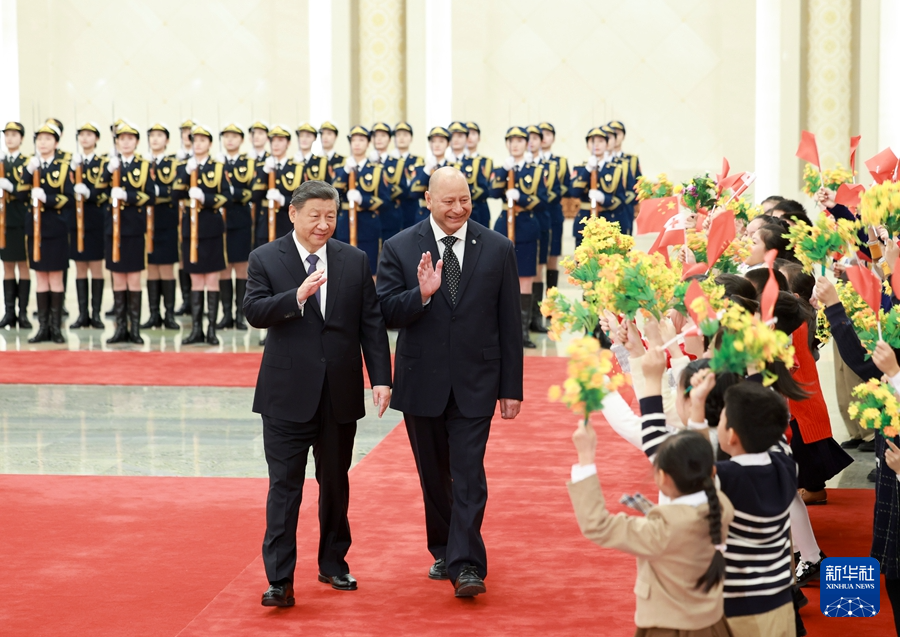 Chinese President Xi Jinping holds a welcome ceremony for King Tupou VI of the Kingdom of Tonga, in Beijing, China, November 25, 2025. /Xinhua