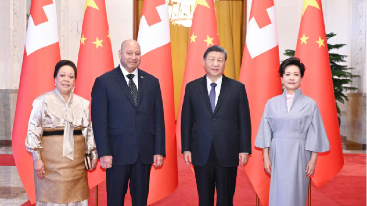 President Xi Jinping meets Tonga's king