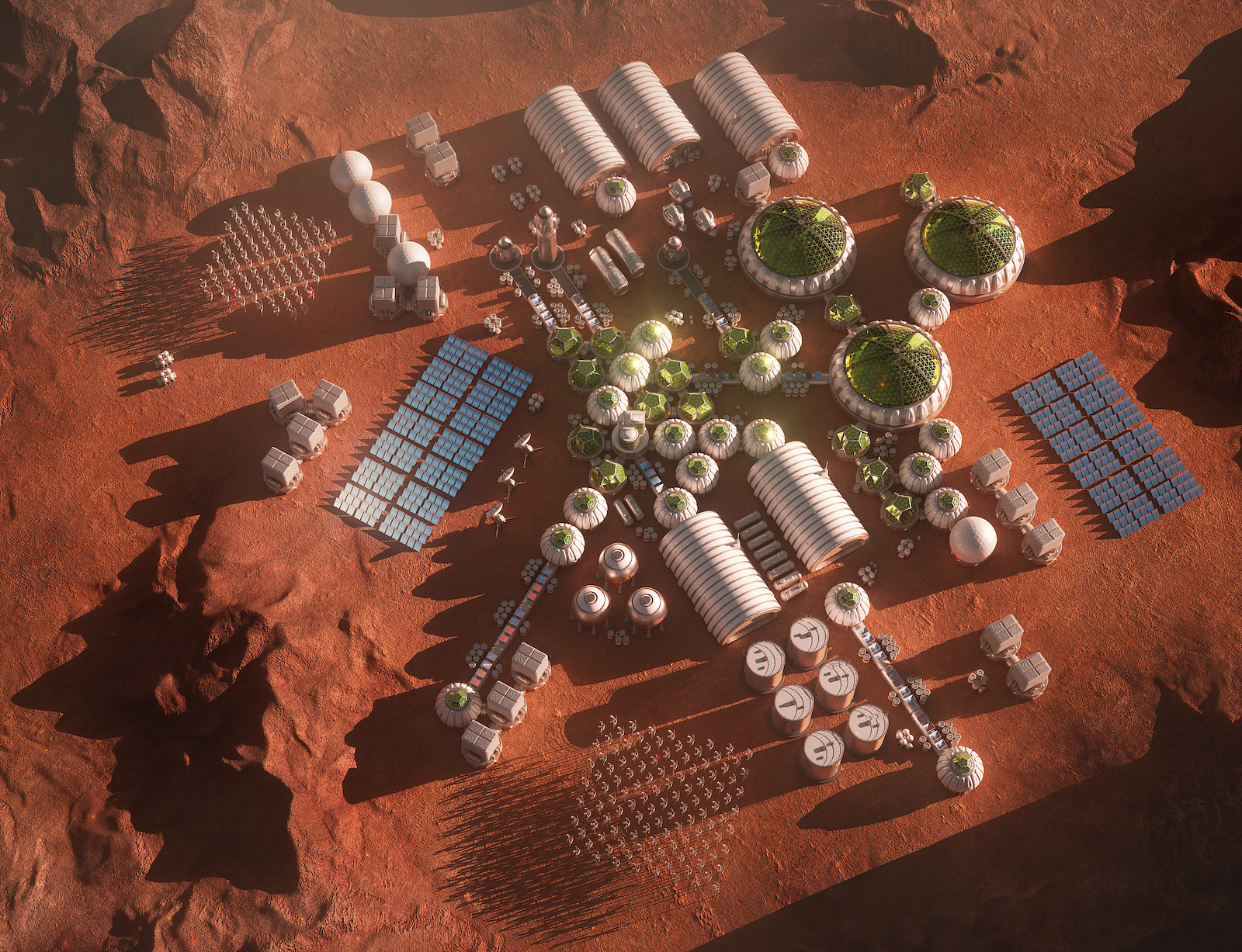 Illustration of infrastructures on Mars. /VCG