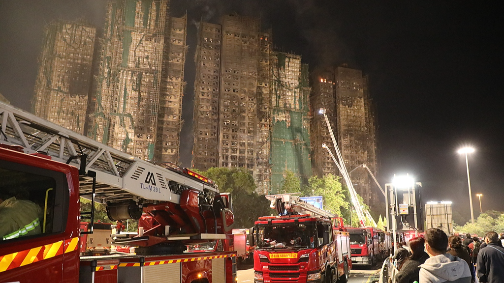 Fire-fighting operation over in Hong Kong residential complex
