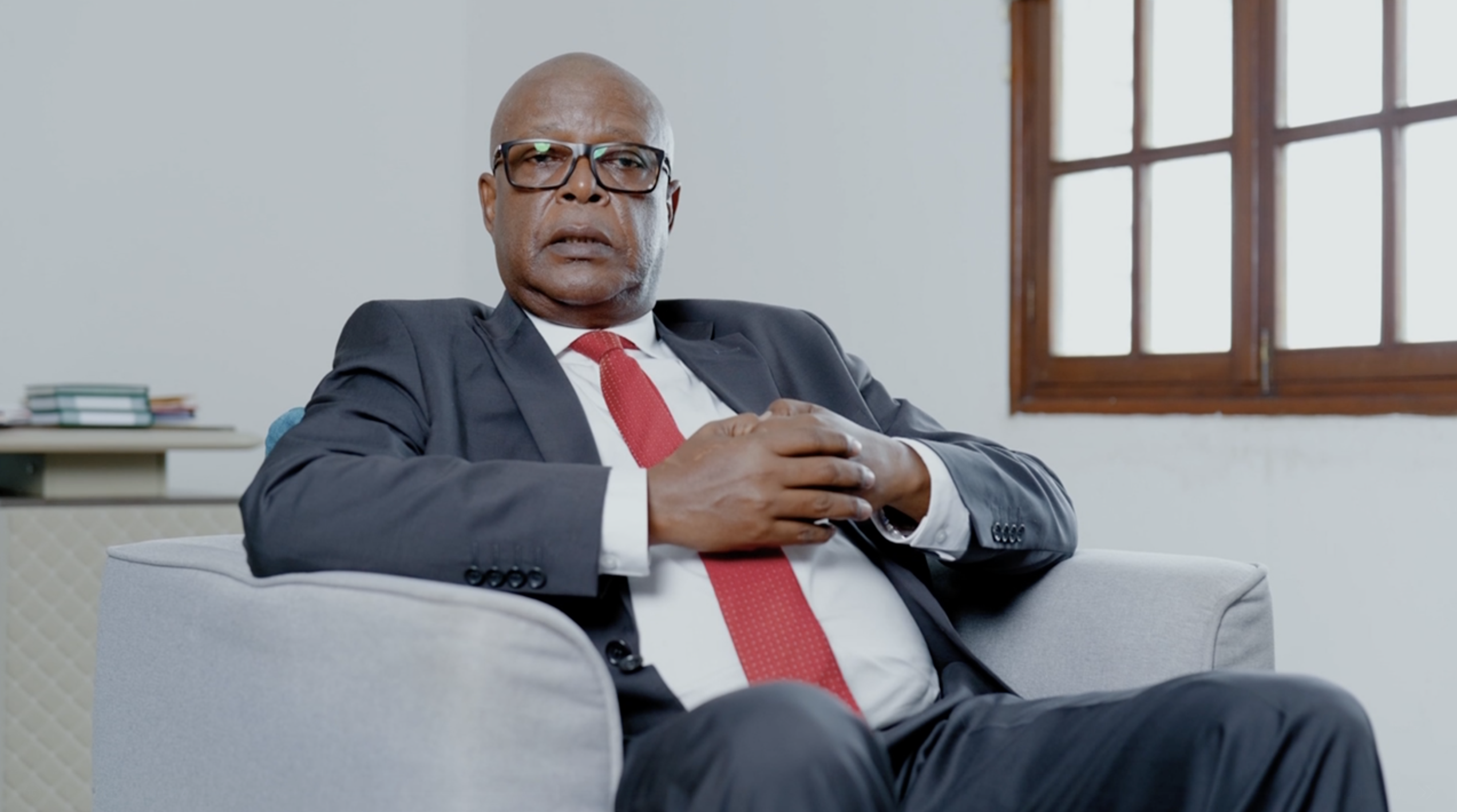 Houmed M'Saidie, political advisor to the president of Comoros, speaks during an interview with CMG. /CMG