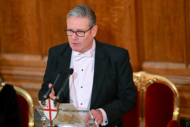 Keir Starmer, UK prime minister, speaks at the Lord Mayor's Banquet at Guildhall in London, the United Kingdom, December 1, 2025. /VCG