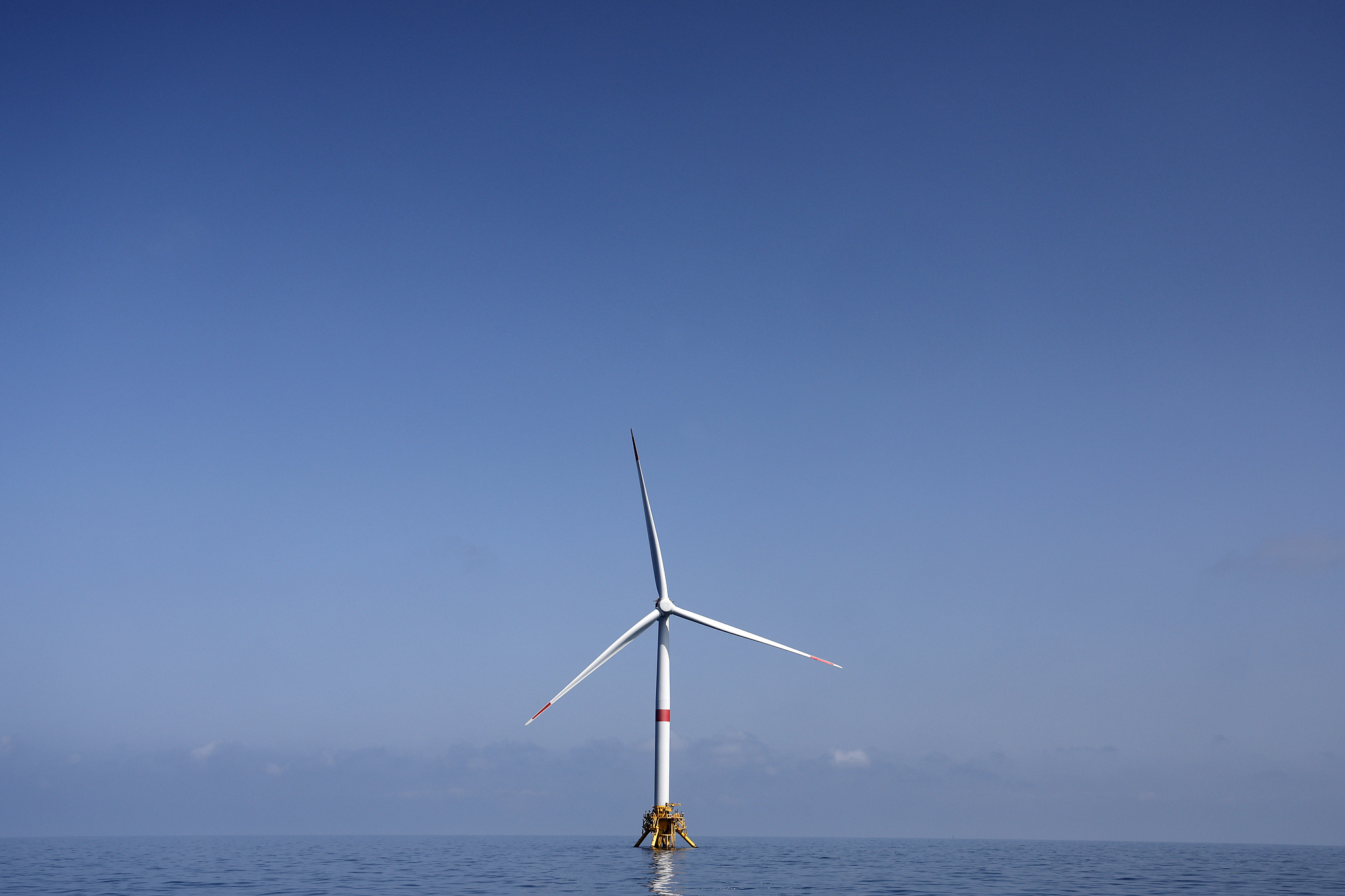 A floating offshore wind turbine at the Provence Grand Large project in the Gulf of Fos-sur-Mer, France, June 23, 2025. /VCG