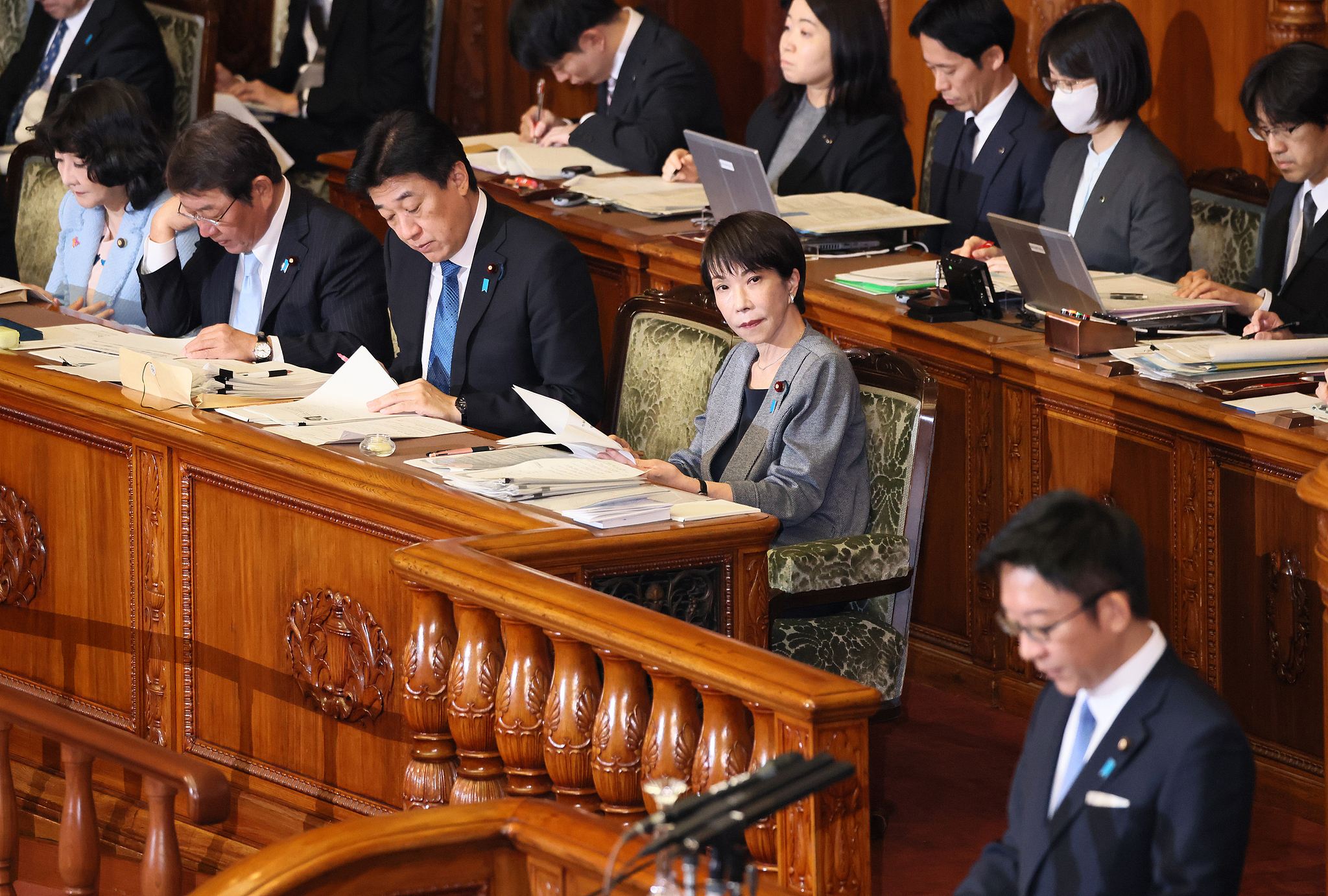 Japanese Prime Minister Sanae Takaichi attends a plenary session of the House of Councilors at the National Diet building in Tokyo, Japan, December 3, 2025. /VCG