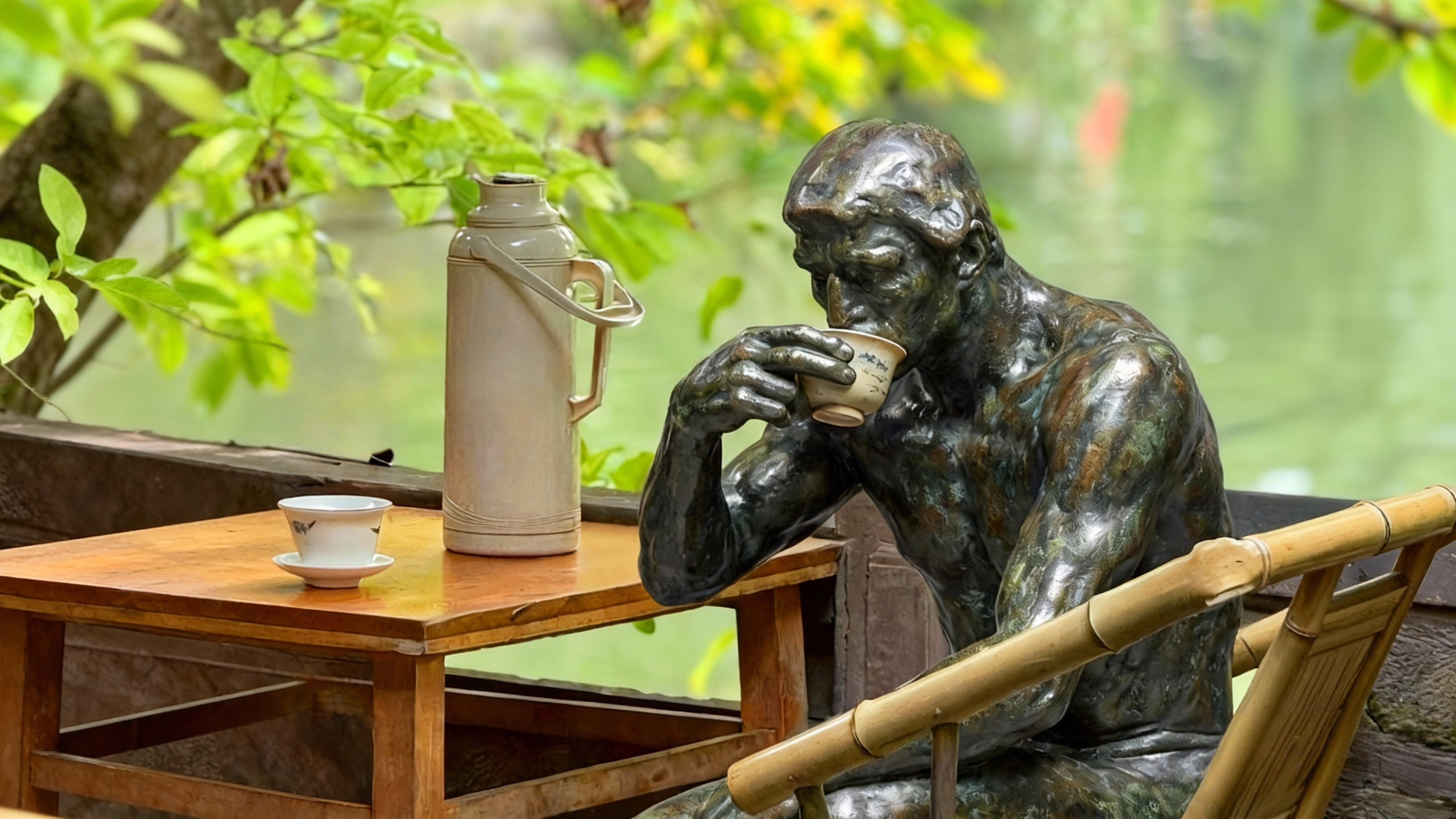 The Thinker's teahouse moment
