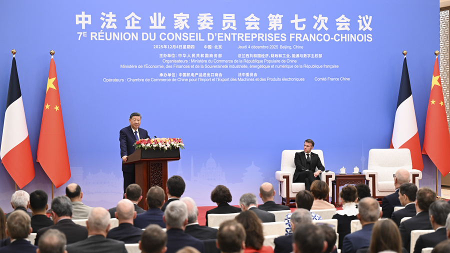 Xi, Macron attend closing of China-France Business Council's meeting