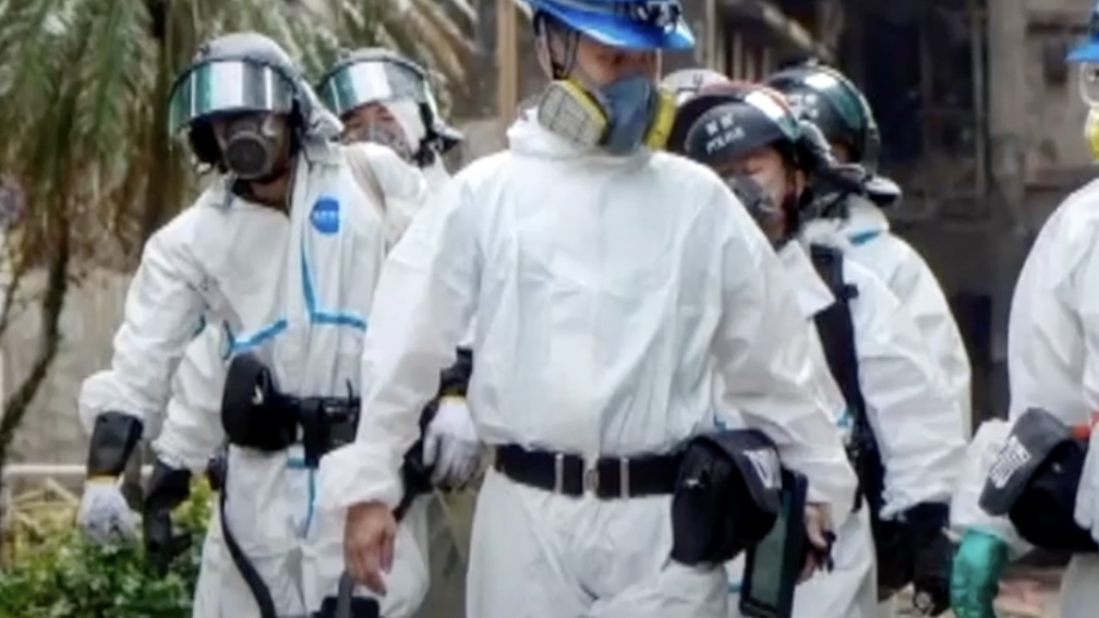 Mainland emergency equipment helps search and rescue in Hong Kong fire