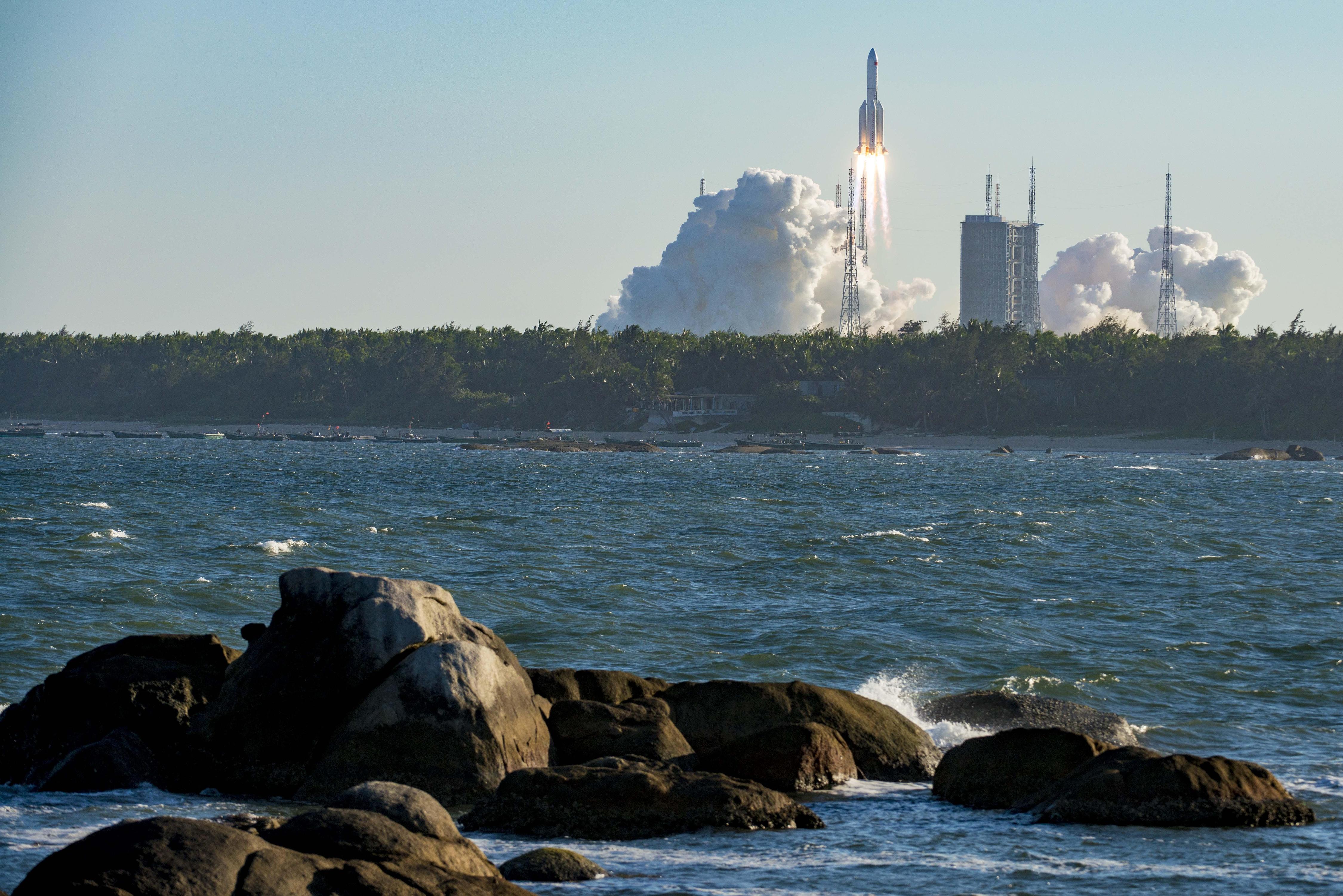 The Long March-5B carrier rocket lifts off from the Wenchang Spacecraft Launch Site, south China's Hainan Province, June 1st, 2020. /VCG