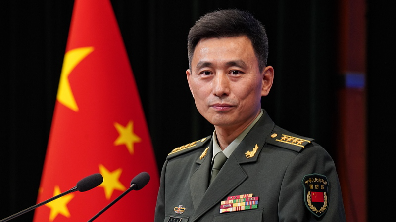 Zhang Xiaogang, a spokesperson for China's Ministry of National Defense at a press conference in Beijing, China, October 30, 2025. /VCG