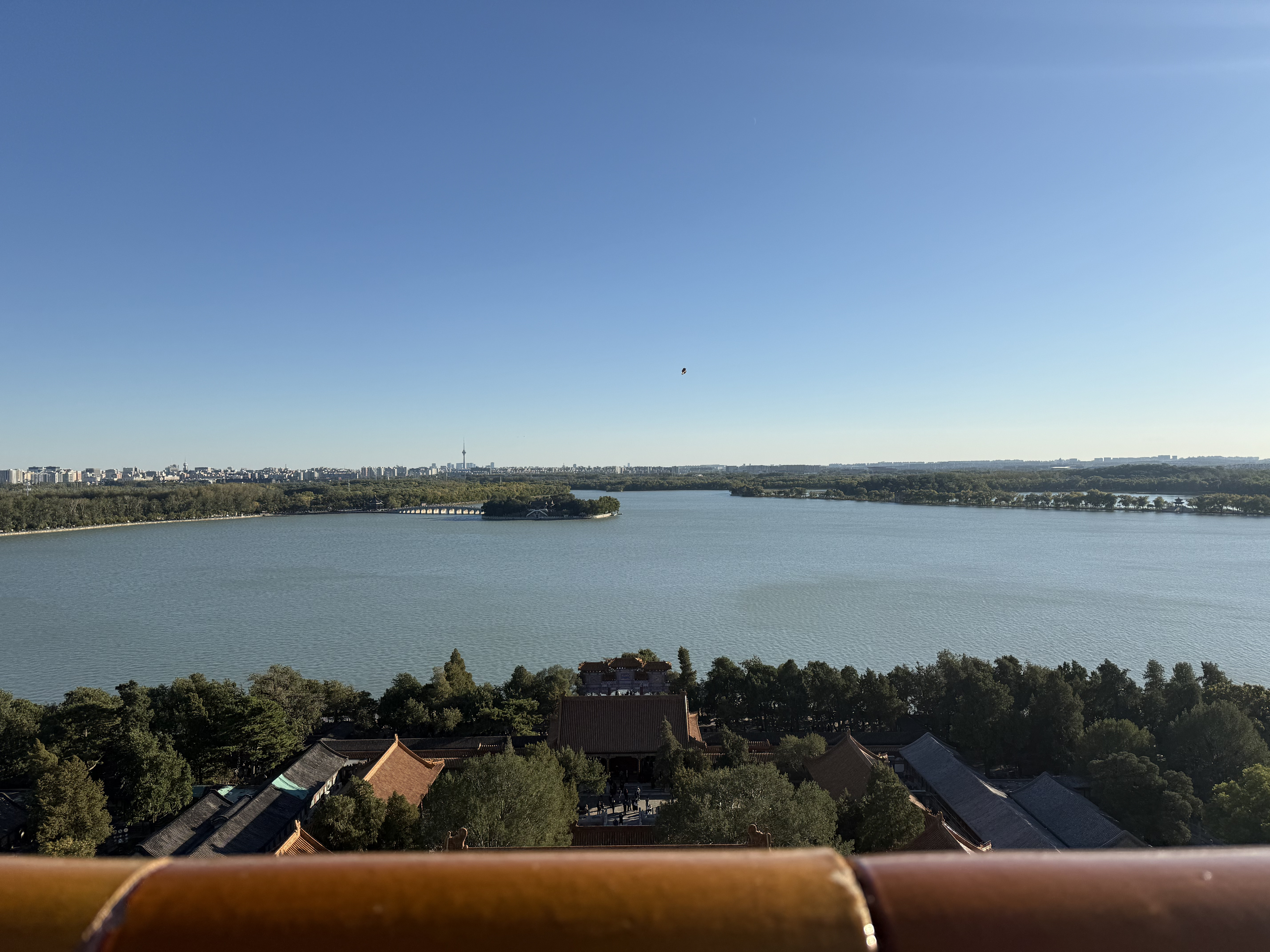 A panoramic view of the Kunming Lake from the Longevity Hill at the Summer Palace in Beijing, China, October 2025. Zaruhi Poghosyan/CGTN