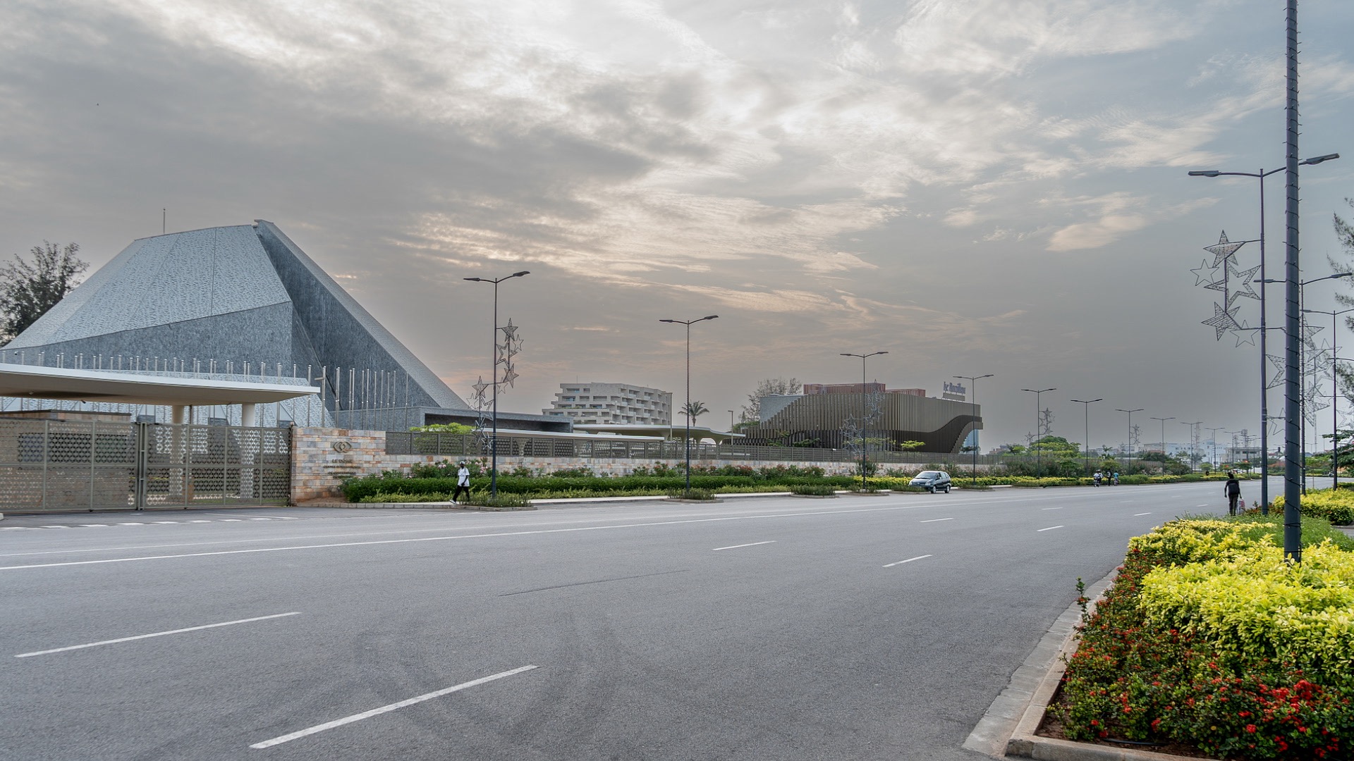 The Boulevard de la Marina stands empty in Cotonou, Benin, on December 7, 2025. /VCG