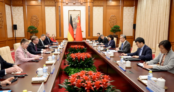 Chinese Foreign Minister Wang Yi, also a member of the Political Bureau of the Communist Party of China Central Committee, meets with German Foreign Minister Johann Wadephul in Beijing, China, December 8, 2025. /Chinese Foreign Ministry