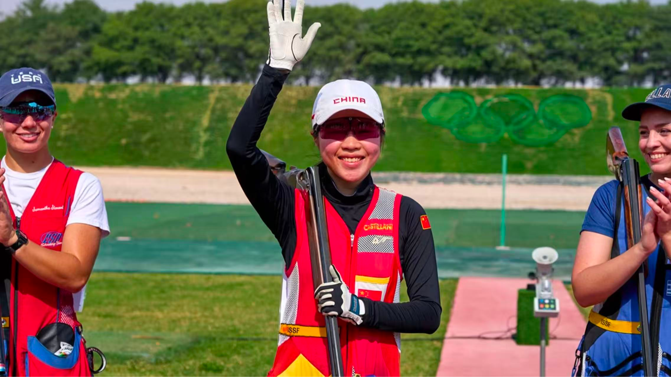Jiang Yiting of Team China competes in the Women's Skeet Final during the 2025 ISSF World Cup in Doha, Qatar, on December 8, 2025. /Weibo