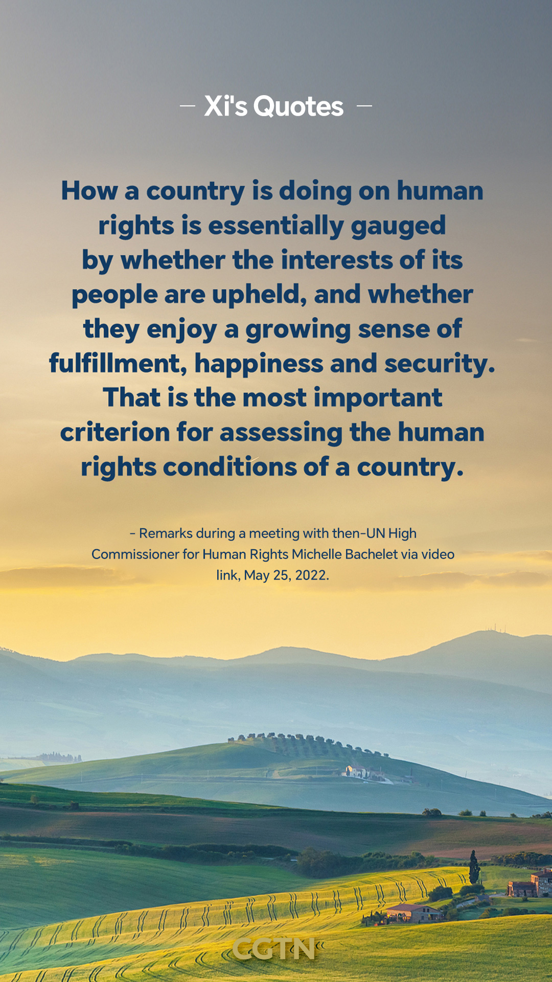 President Xi Jinping's key quotes on human rights protection