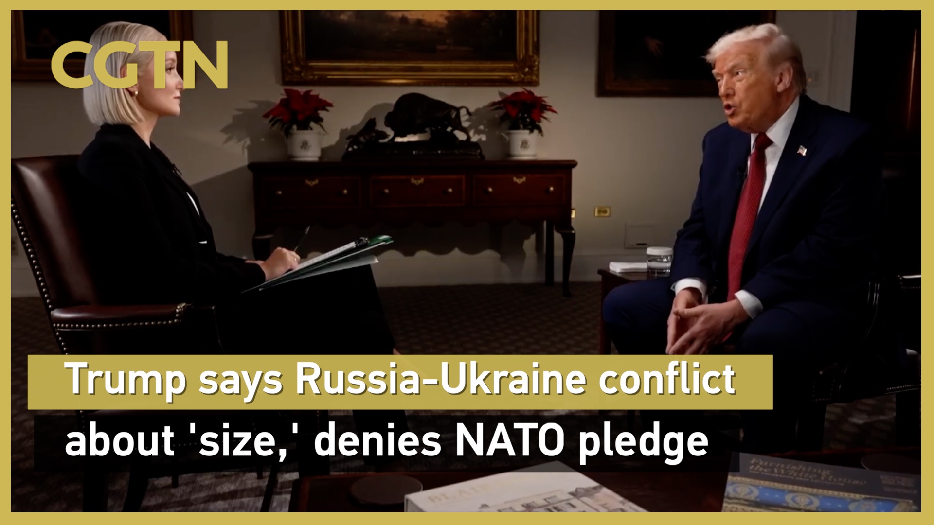 Trump says Russia-Ukraine conflict about 'size,' denies NATO pledge