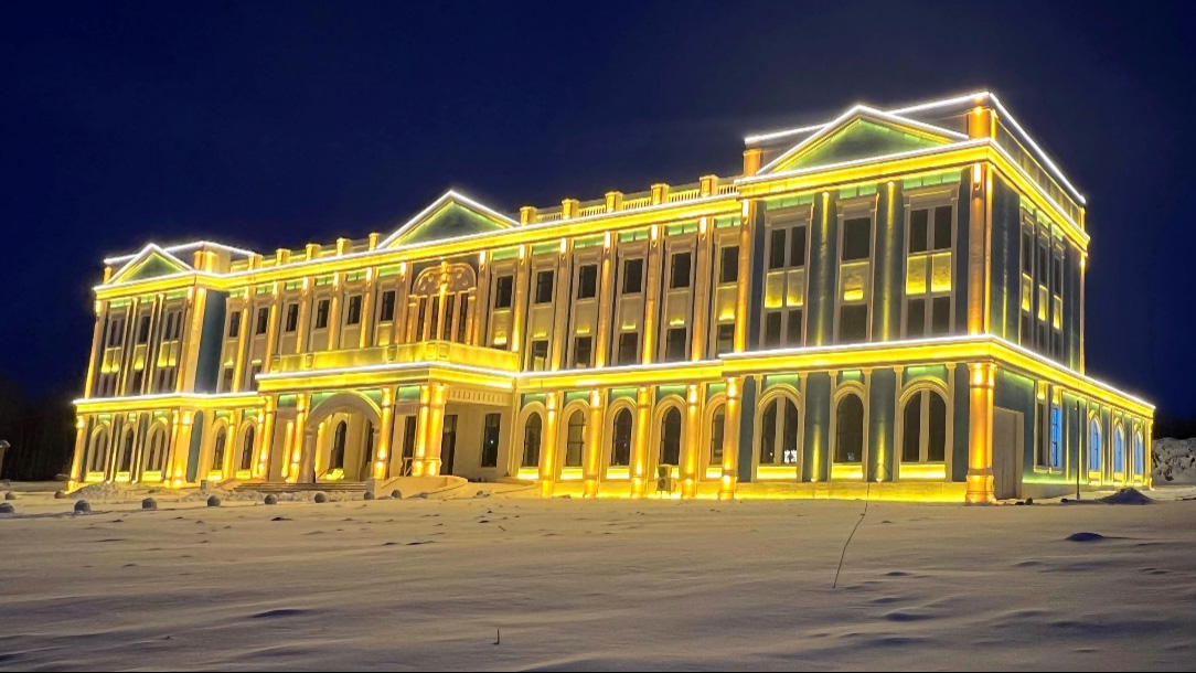 A night view of the station's research building. /CMG