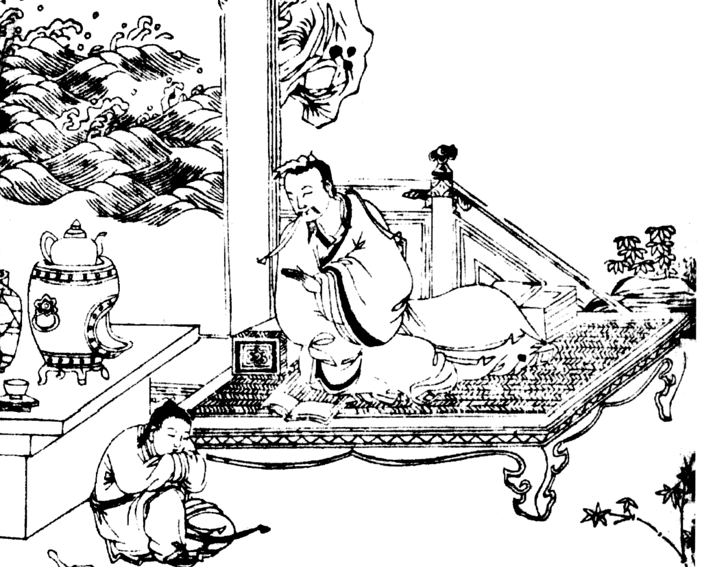 Elevated seating in the form of Hu beds were often used by those of high status. /VCG